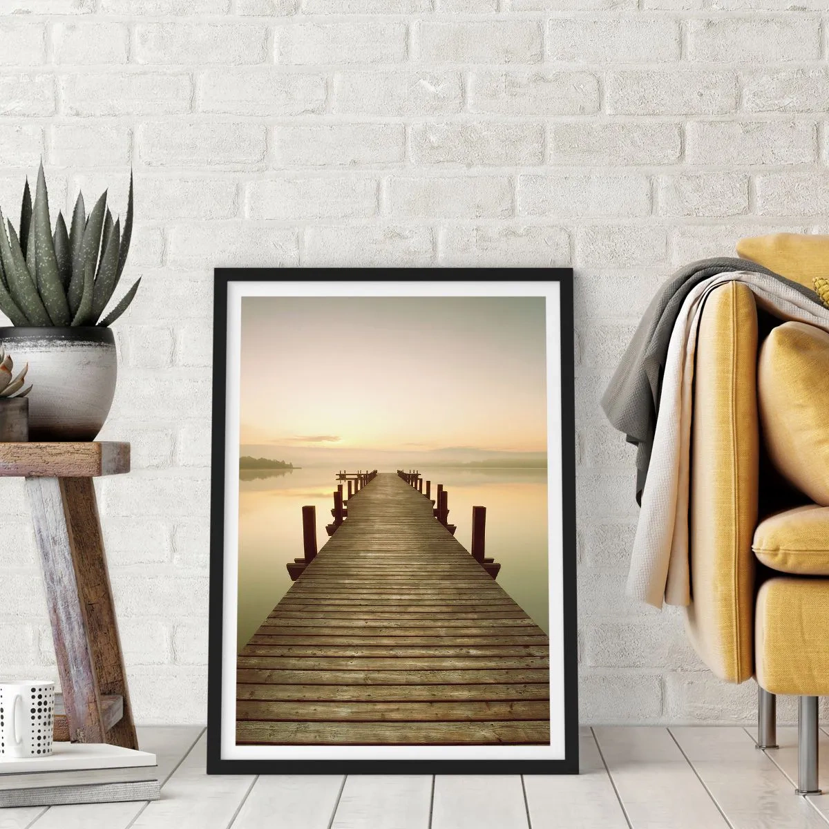 Poster in einem schwarzem Rahmen - Tagesanbruch, Morgendämmerung, Licht - 30x40 cm