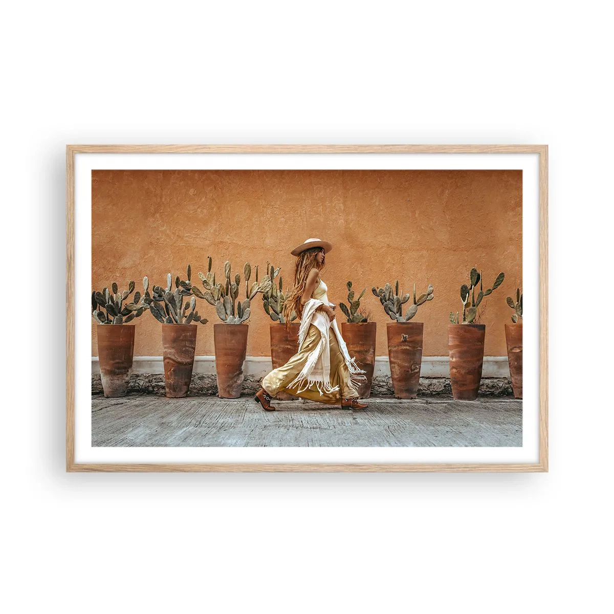 Poster in einem Rahmen aus heller Eiche - Hippie-Stil - 91x61 cm