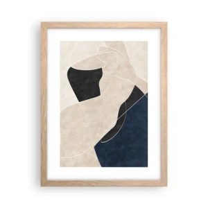 Poster in einem Rahmen aus heller Eiche - Abstrakte Komposition – Farbkontrast - 30x40 cm