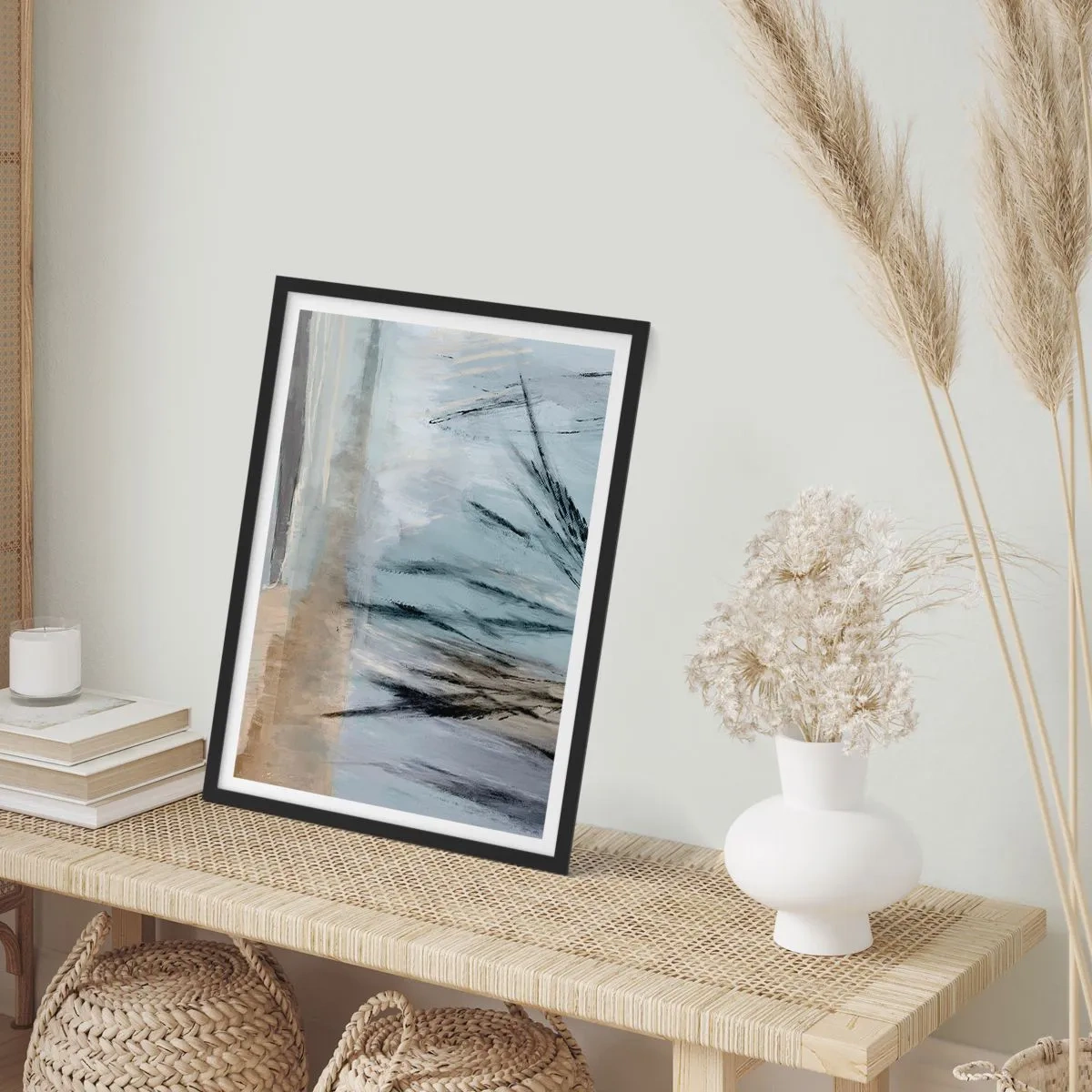 Poster in einem schwarzem Rahmen - Winterfelder - 40x50 cm