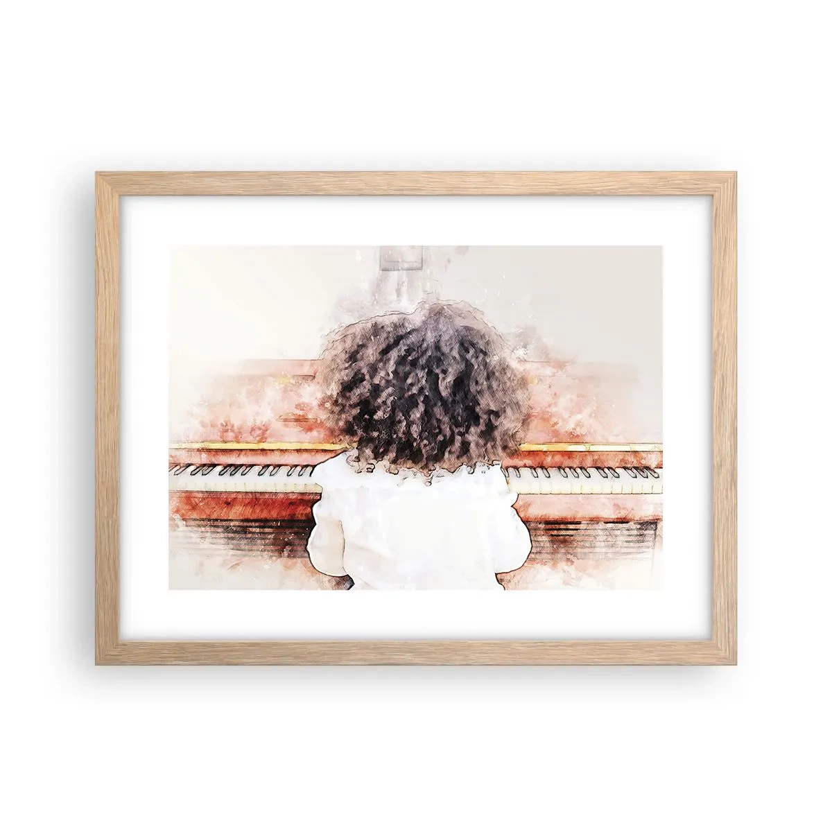 Poster in einem Rahmen aus heller Eiche - In der neuen Welt - 40x30 cm