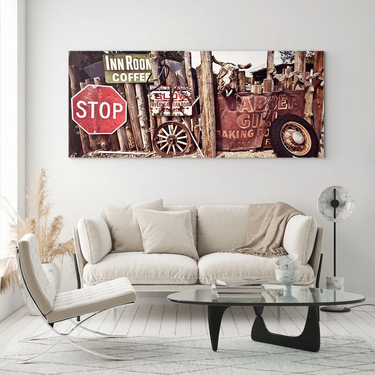 Glasbild - Bild auf glas - Und die Zeit ist stehen geblieben - 90x30 cm