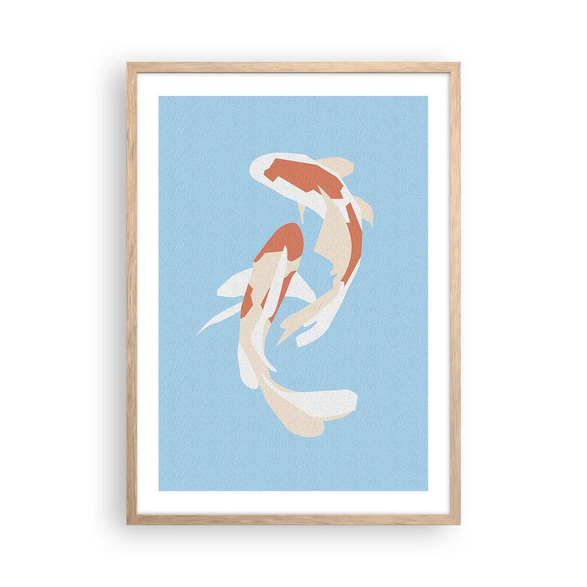 Poster in einem Rahmen aus heller Eiche - Spontanes Synchronschwimmen - 50x70 cm