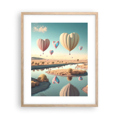 Poster in einem Rahmen aus heller Eiche - Dank Liebe steigt man auf - 40x50 cm