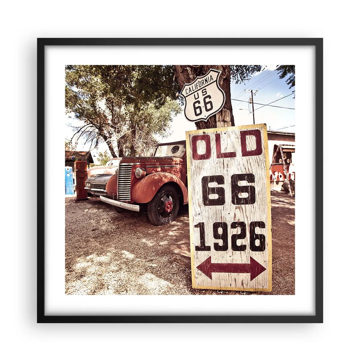 Poster in einem schwarzem Rahmen - Die Legende der amerikanischen Provinz - 50x50 cm