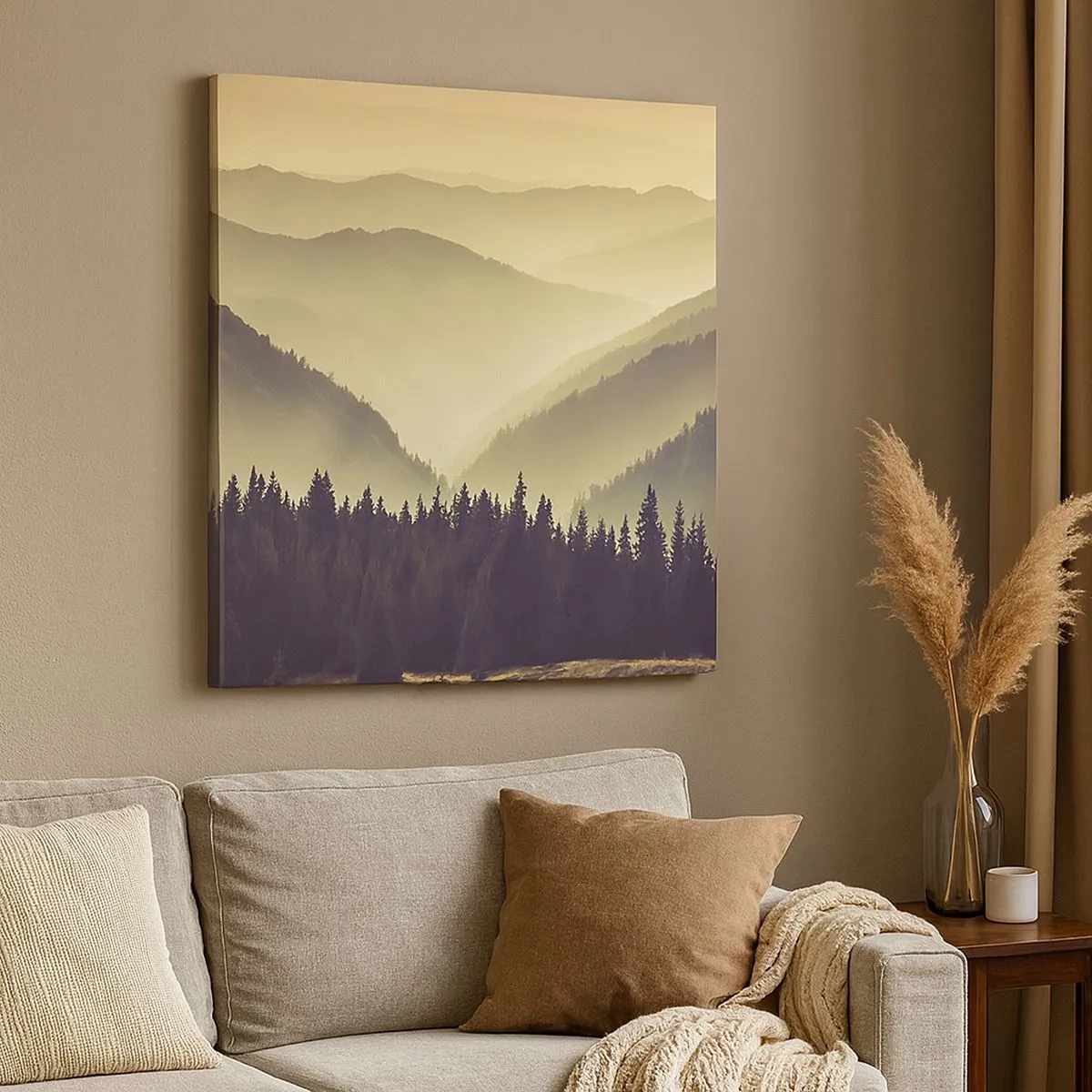 Bild auf Leinwand - Leinwandbild - Hinter den sieben Bergen ... - 30x30 cm