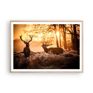 Poster in einem Rahmen aus heller Eiche - Der Traum eines Jägers - 100x70 cm