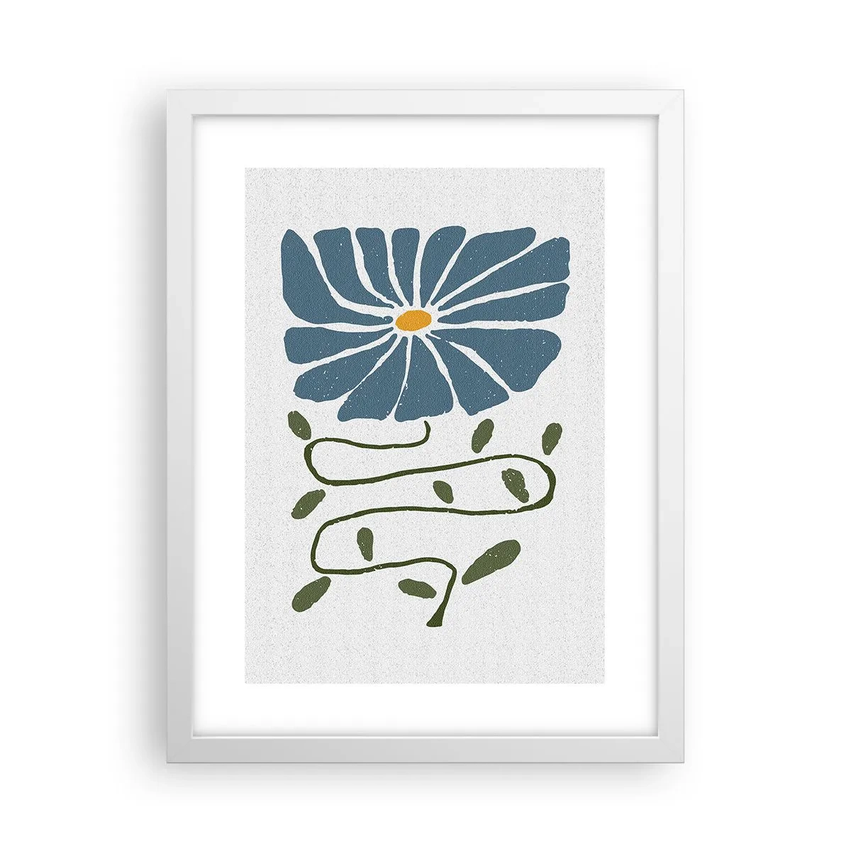 Poster in einem weißen Rahmen - Zweig für eine Blume - 30x40 cm