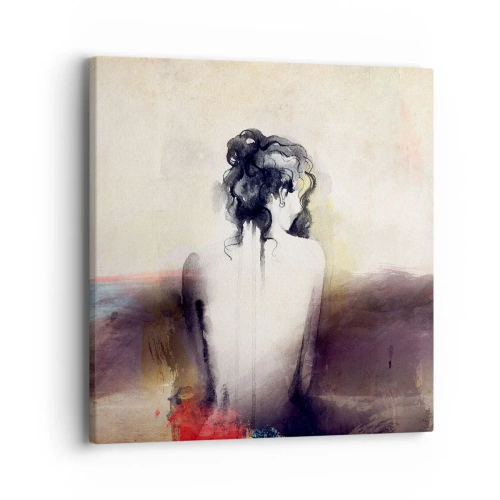 Bild auf Leinwand - Leinwandbild - Glatte Linien, ovale Formen - 40x40 cm