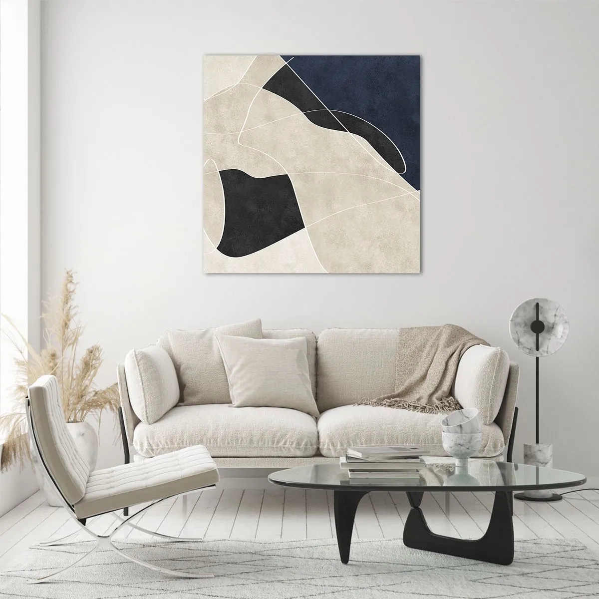 Glasbild - Bild auf glas - Abstrakte Komposition – Farbkontrast - 60x60 cm