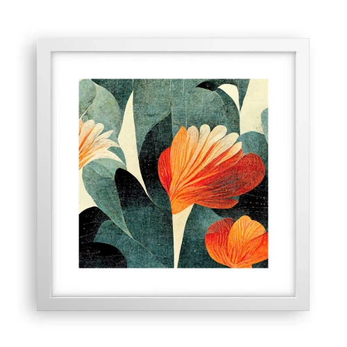 Poster in einem weißen Rahmen - Hitze der Tropen und Kühle des Grüns - 30x30 cm