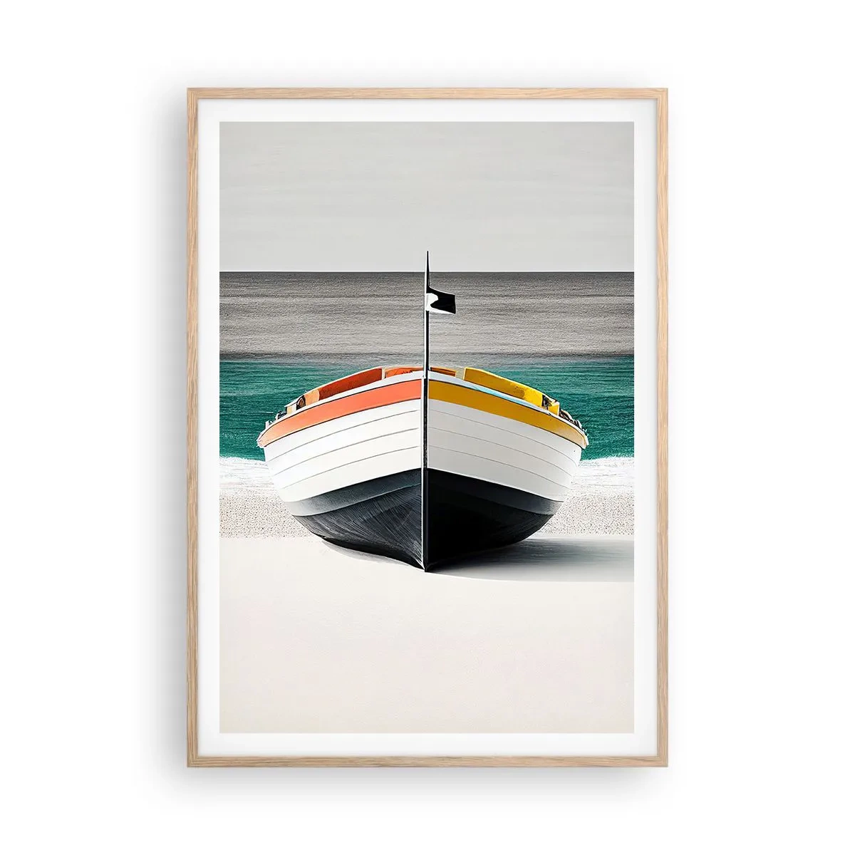 Poster in einem Rahmen aus heller Eiche - An seinem Platz - 70x100 cm