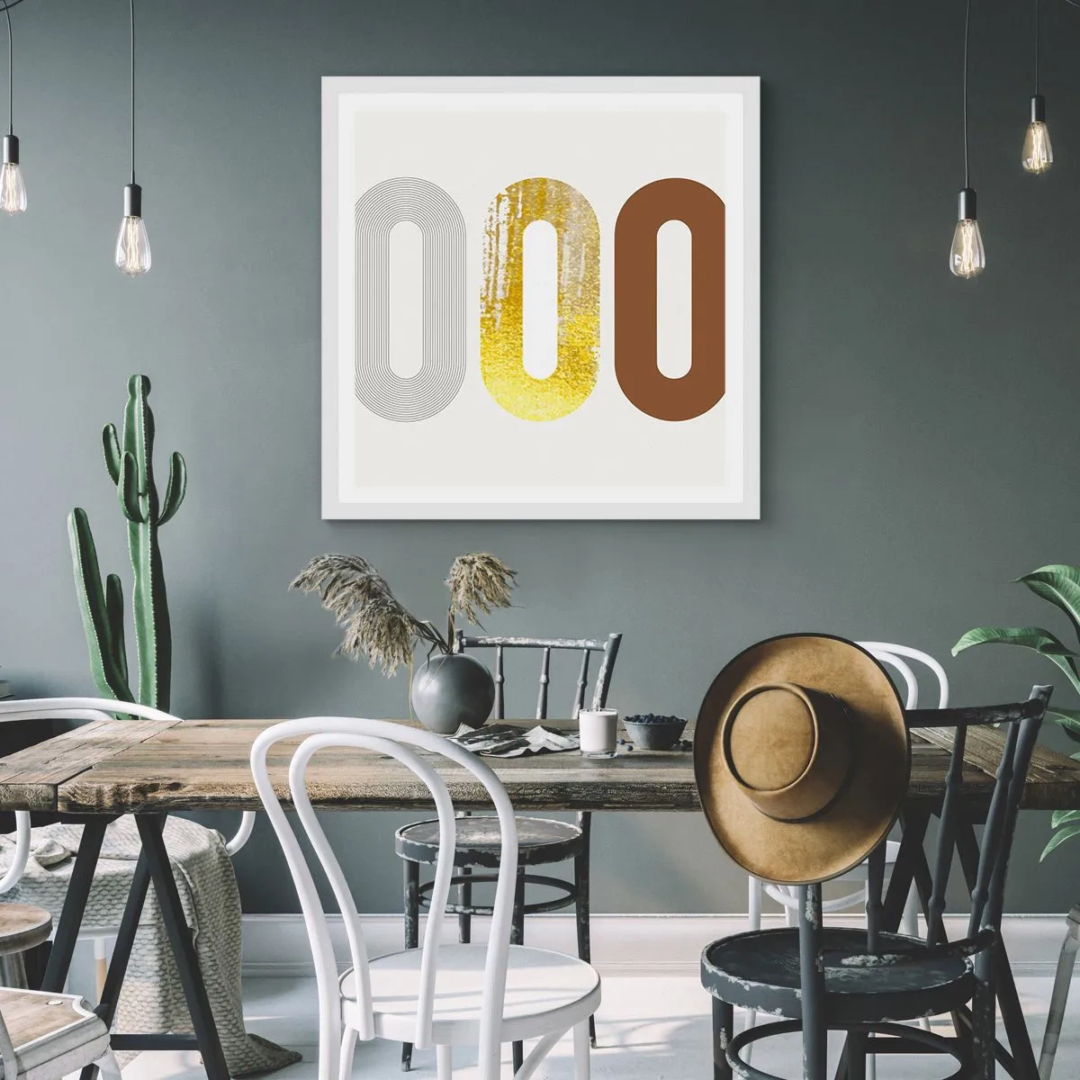 Poster in einem weißen Rahmen - Oooh! - 30x30 cm