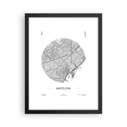 Poster in einem schwarzem Rahmen - Anatomie von Barcelona - 30x40 cm