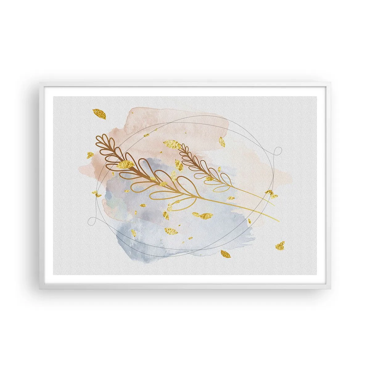 Poster in einem weißen Rahmen - Goldenr Hauch - 100x70 cm