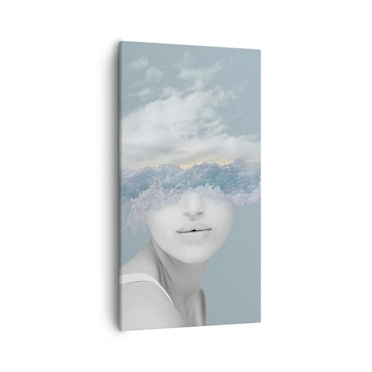 Bild auf Leinwand - Leinwandbild - Mit dem Kopf in den Wolken - 55x100 cm