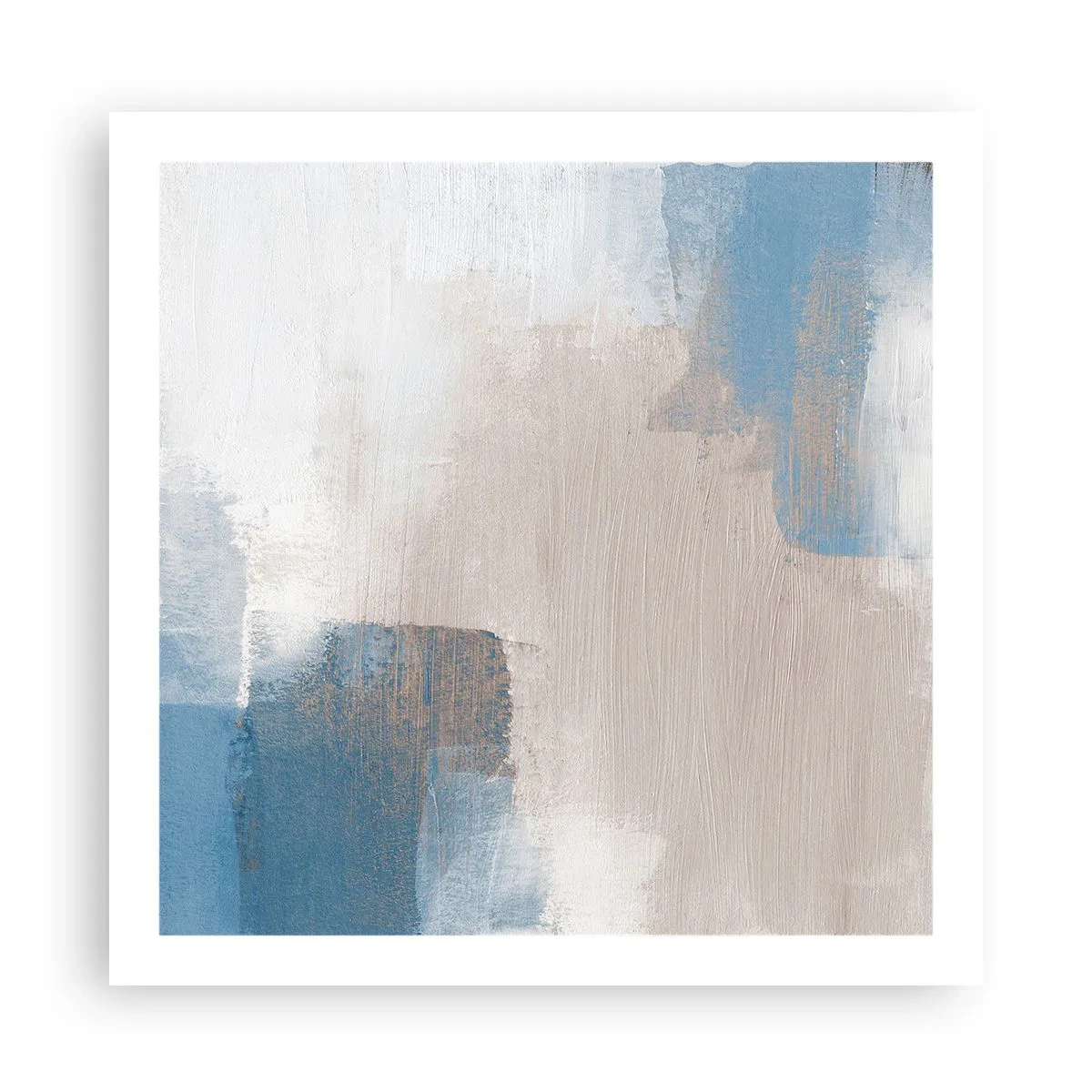 Poster - Rosa Abstraktion hinter einem blauen Vorhang - 60x60 cm