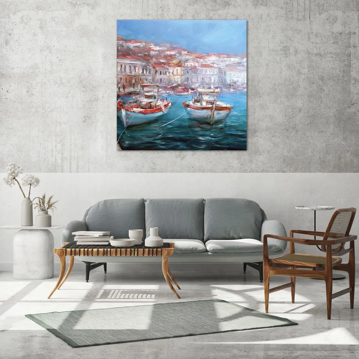 Glasbild - Bild auf glas - Italienische Bucht - 40x40 cm