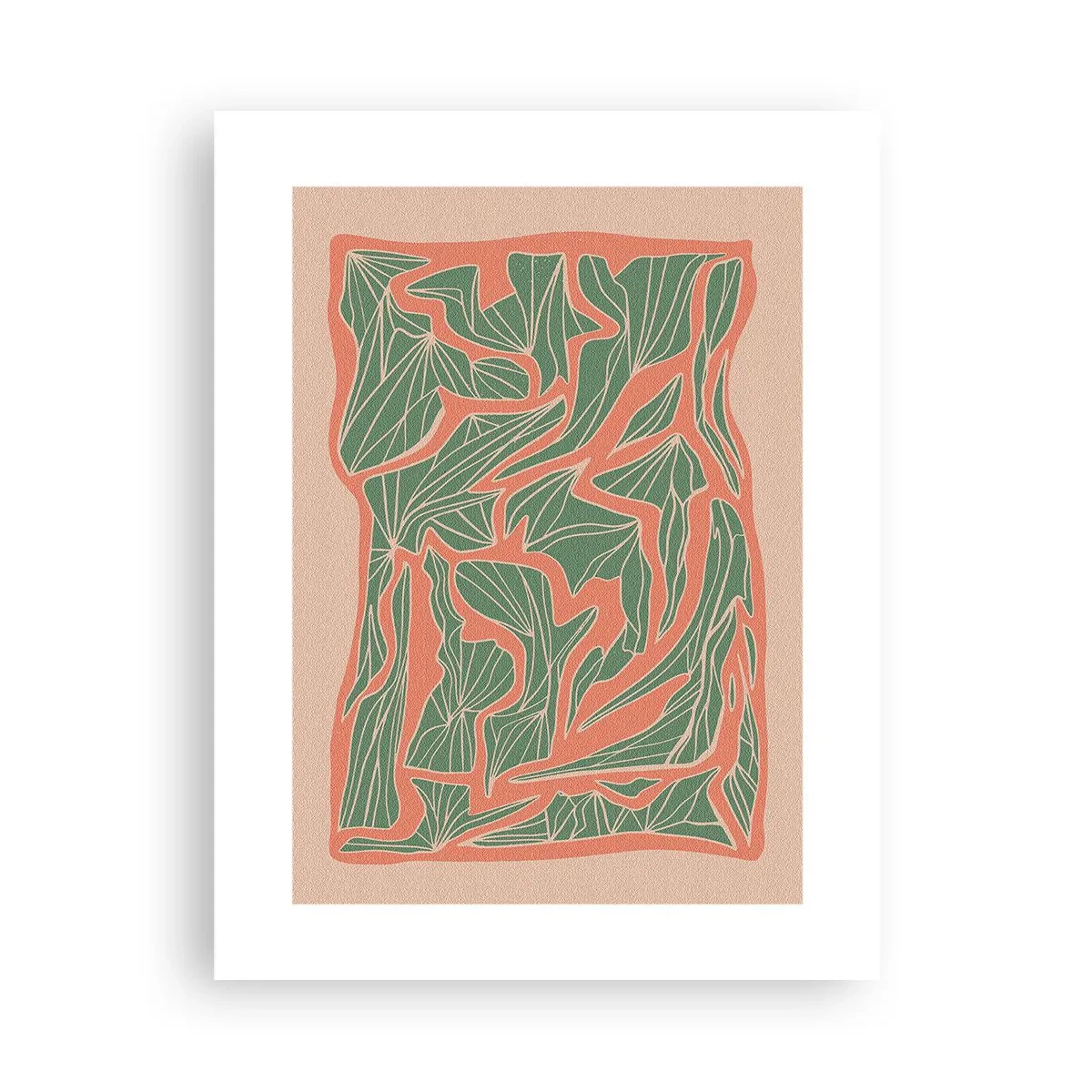 Poster - Kampf zwischen Korallen und Grün - 30x40 cm