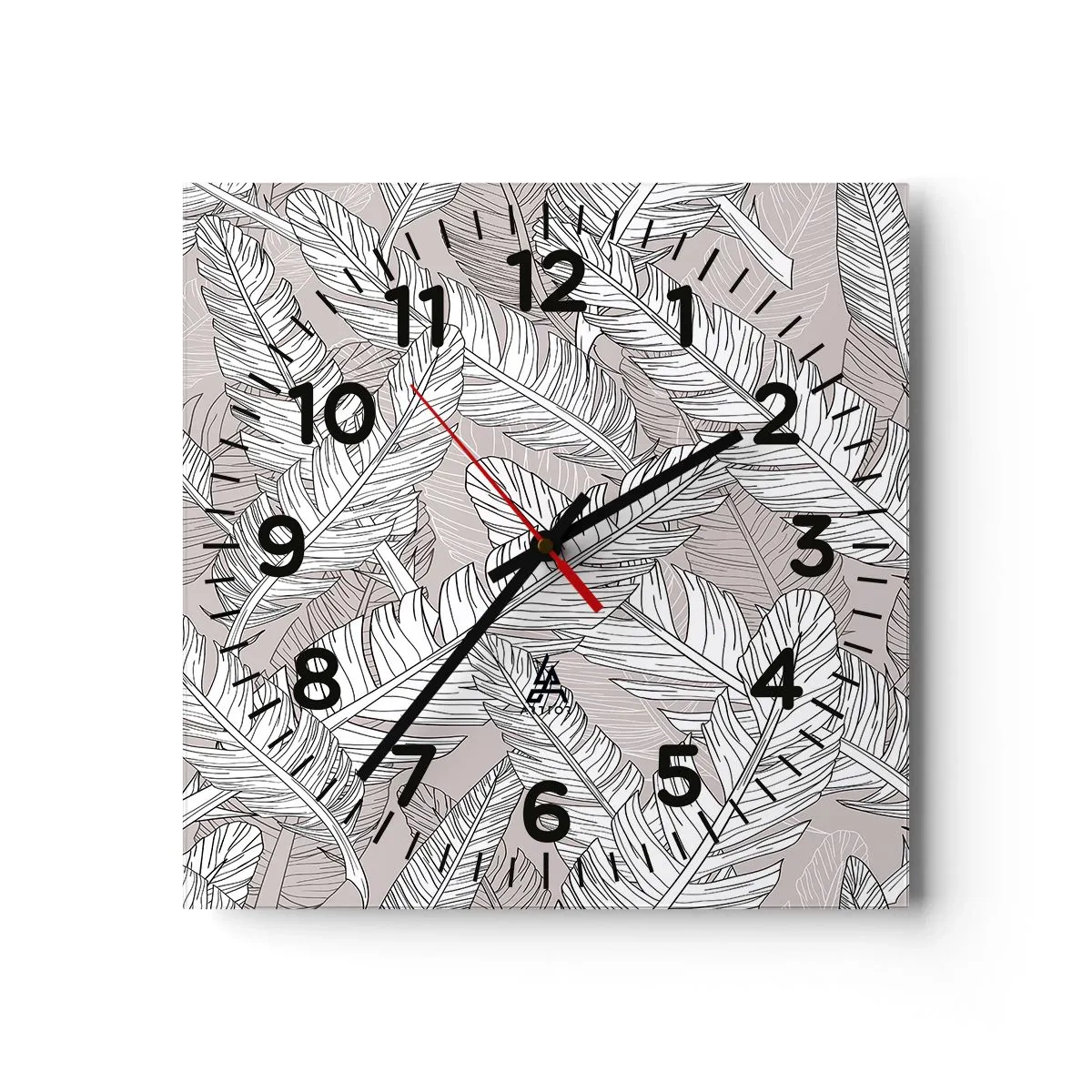 Wanduhr - Glasuhr - Ein Federwirbel - 30x30 cm