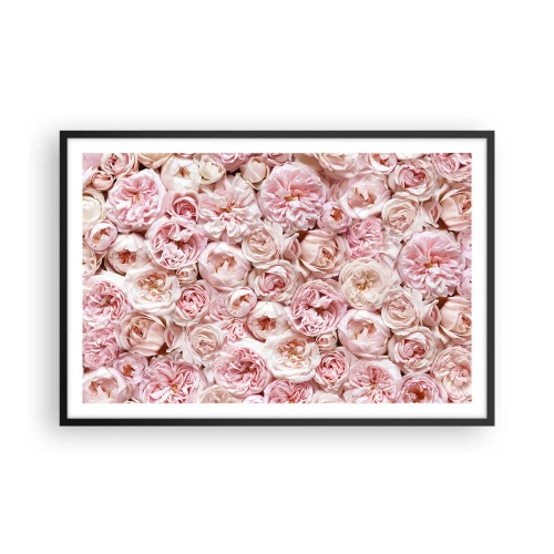 Poster in einem schwarzem Rahmen - Auf Rosen gebettet - 91x61 cm
