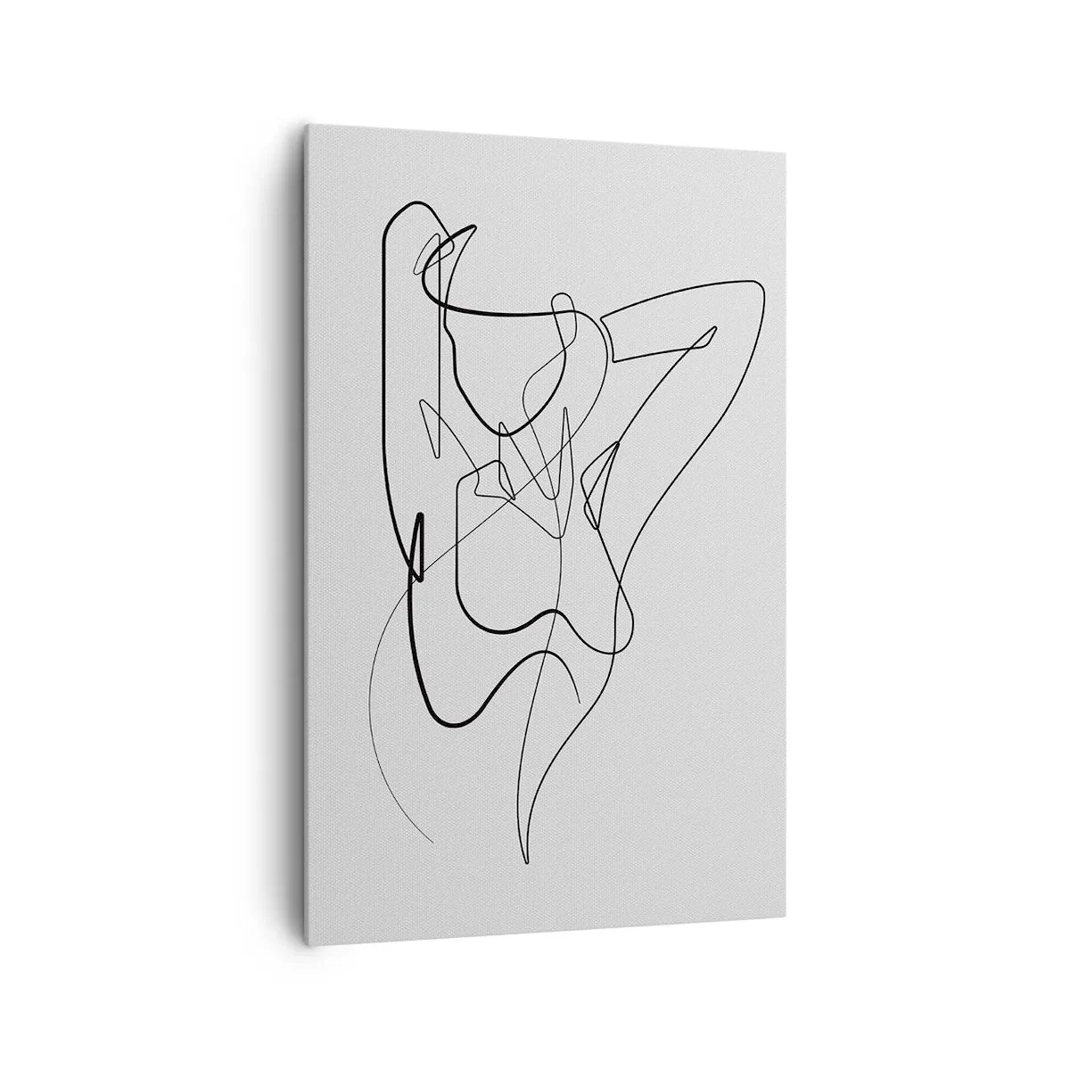 Bild auf Leinwand - Leinwandbild - Minimalistischer Umriss einer weiblichen Silhouette - 80x120cm - So, wie du wirklich bist ... - Moderne Wanddekoration für Wohnzimmer und Schlafzimmer ARTTOR