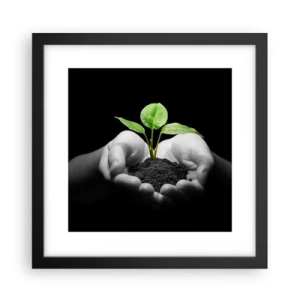 Poster in einem schwarzem Rahmen - Ich liebe die Natur, ich beschütze sie - 30x30 cm