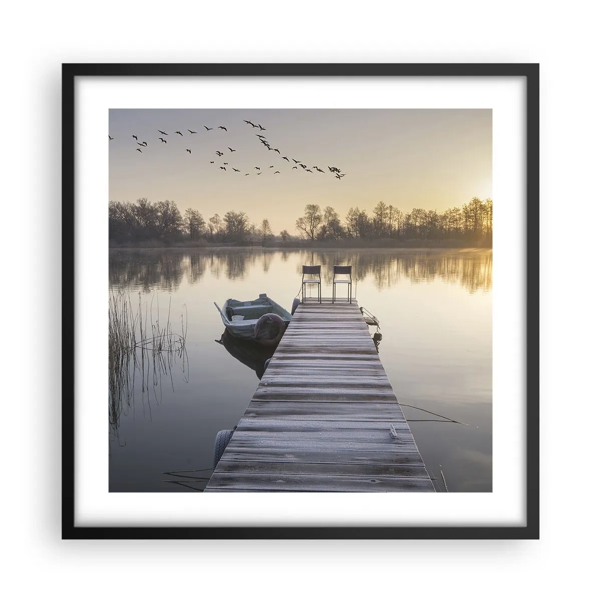 Poster in einem schwarzem Rahmen - Ich komme nach einiger Zeit zurück - 50x50 cm