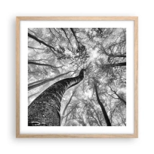 Poster in einem Rahmen aus heller Eiche - Rennen zum Licht - 50x50 cm