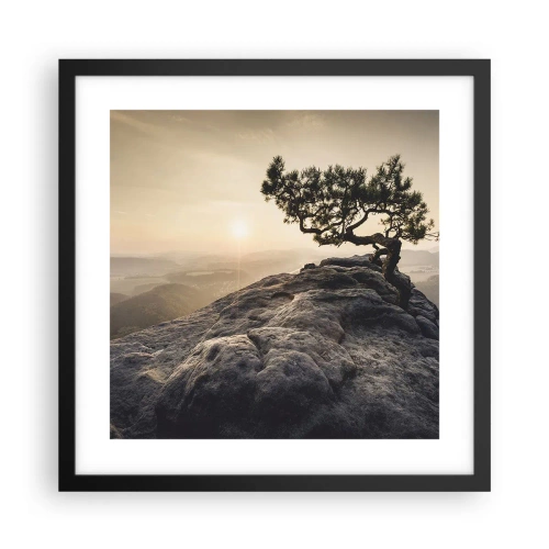 Poster in einem schwarzem Rahmen - Das Leben gewinnt immer - 40x40 cm