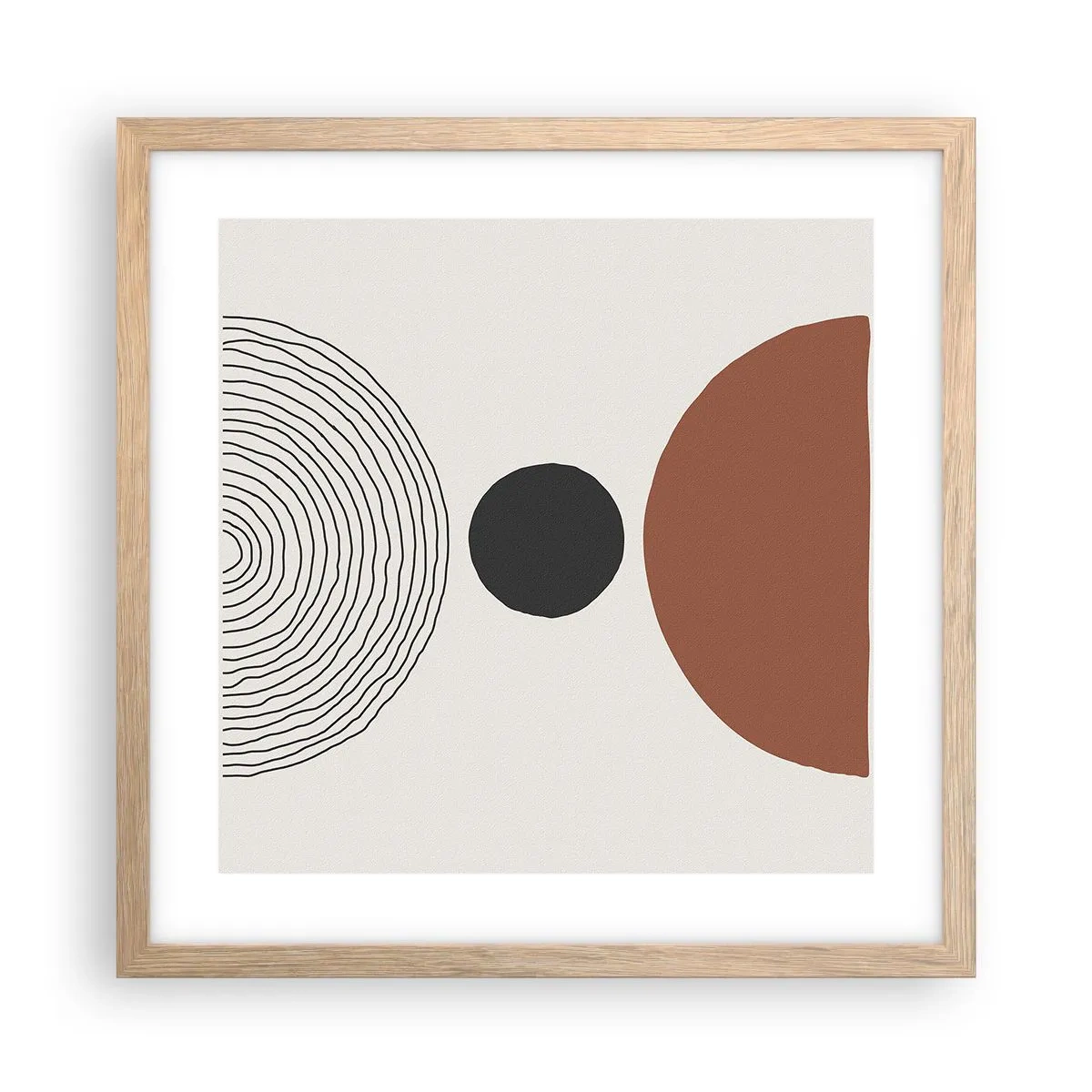 Poster in einem Rahmen aus heller Eiche - Das Zentrum der Aufmerksamkeit - 40x40 cm