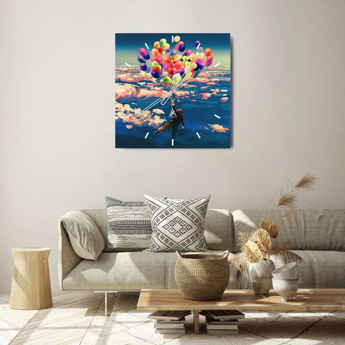 Wanduhr - Glasuhr - Ein Kindheitstraum wird wahr - 40x40 cm