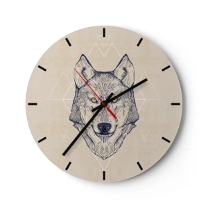 Wanduhr - Glasuhr - Ein Alpha mit durchdringendem Blick - 40x40 cm