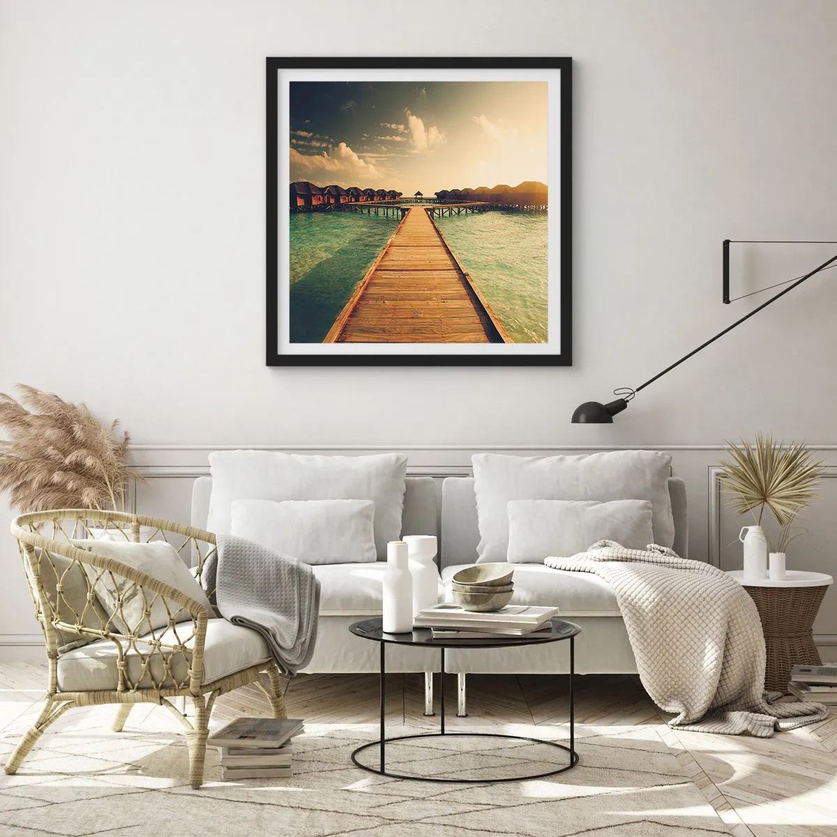 Poster in einem schwarzem Rahmen - Eine herzliche Einladung - 50x50 cm