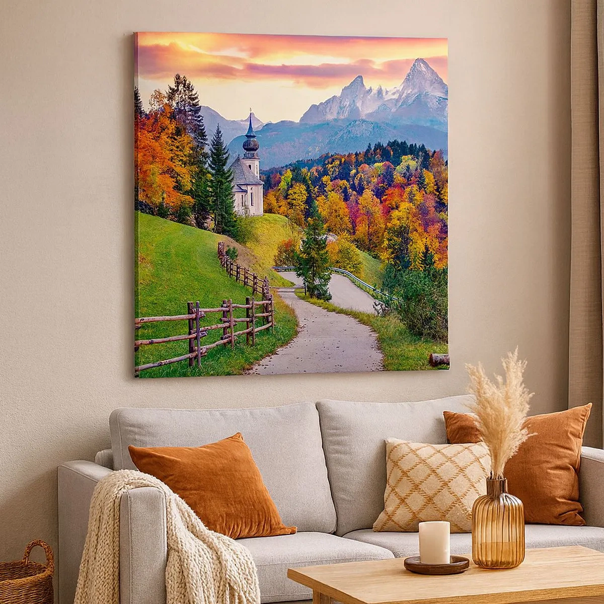 Bild auf Leinwand - Leinwandbild - Landschaftsartige Malerei - 30x30 cm