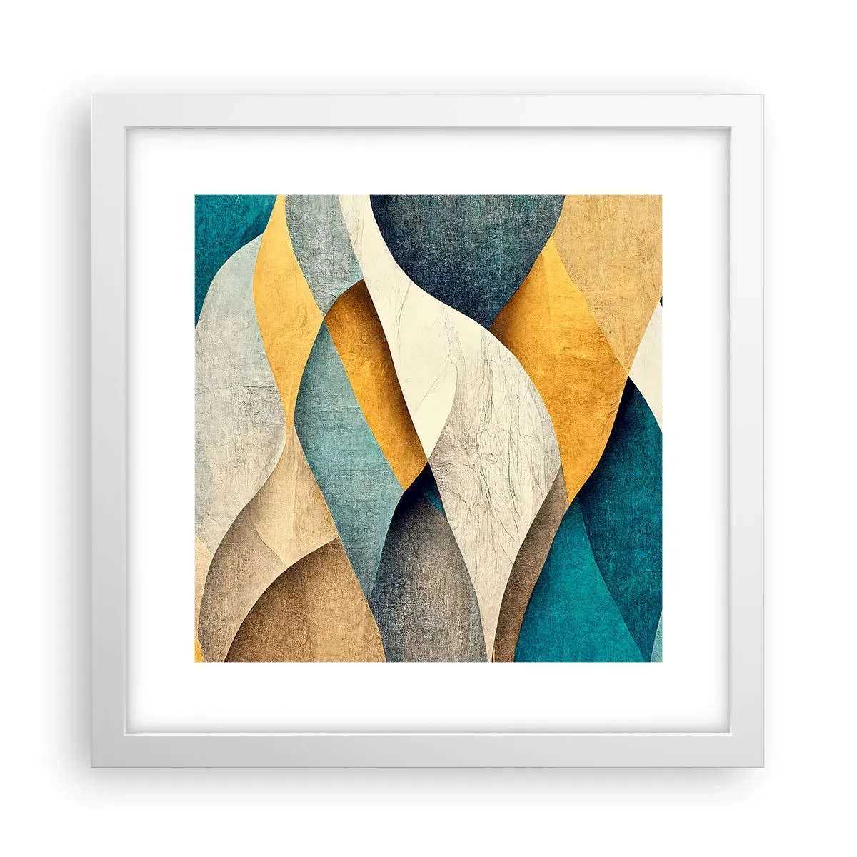 Poster in einem weißen Rahmen - Rhythmus und Welle - 30x30 cm