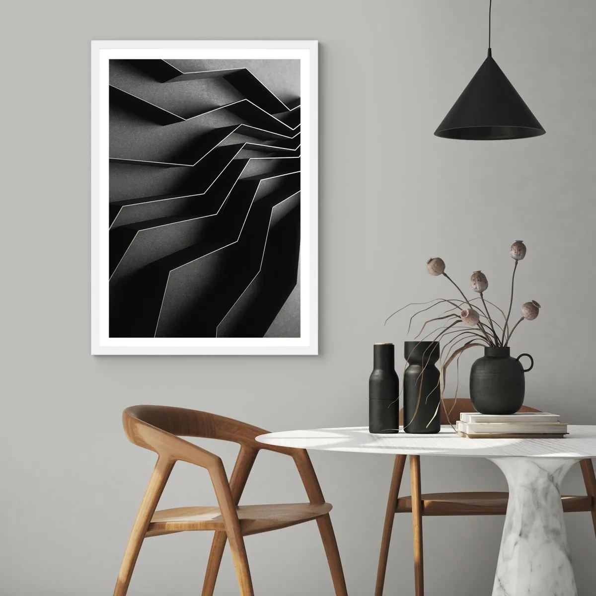 Poster in einem weißen Rahmen - Räumliche Ordnung - 30x40 cm