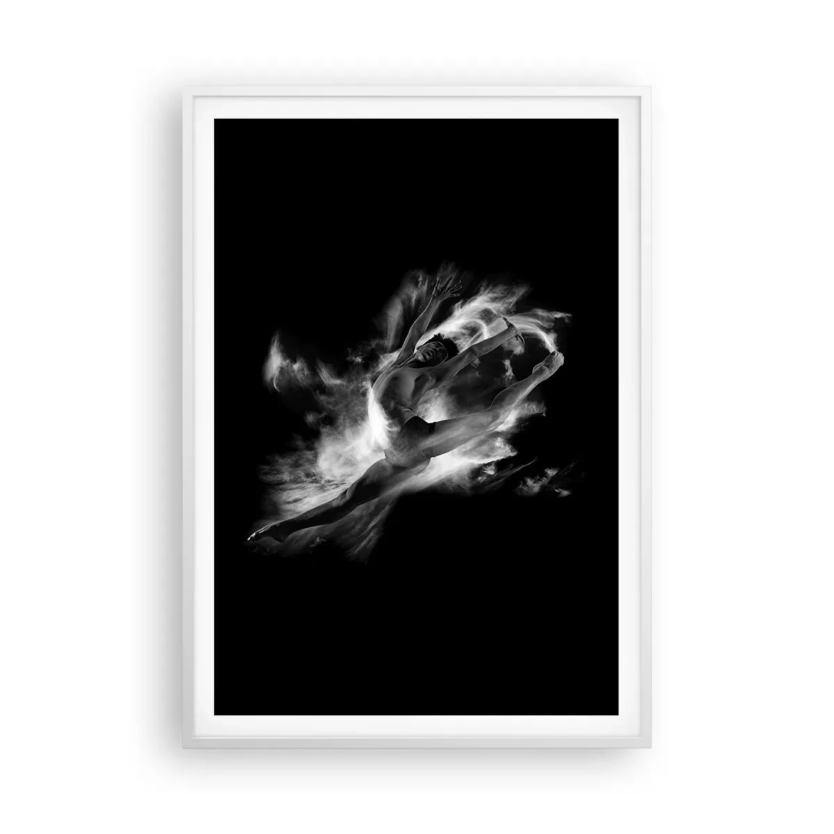 Poster in einem weißen Rahmen - Im Flug hängen geblieben - 70x100 cm