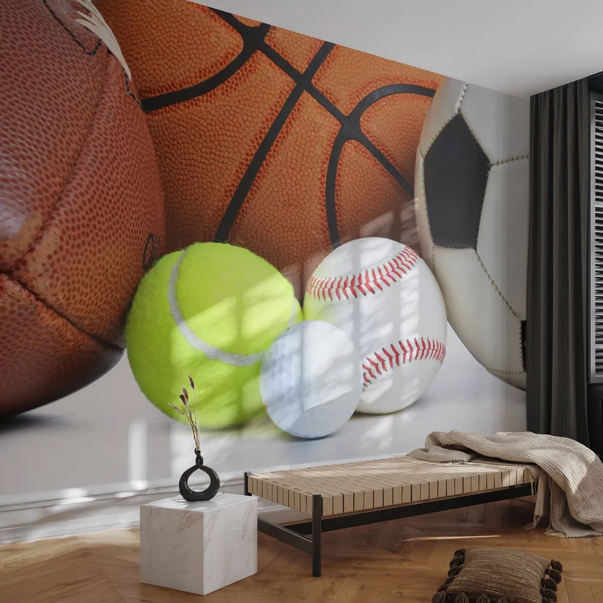 Fototapete Standard Eco - Fußball verbindet uns! - Sport, Fußball, Basketball Ball - 450x315 cm