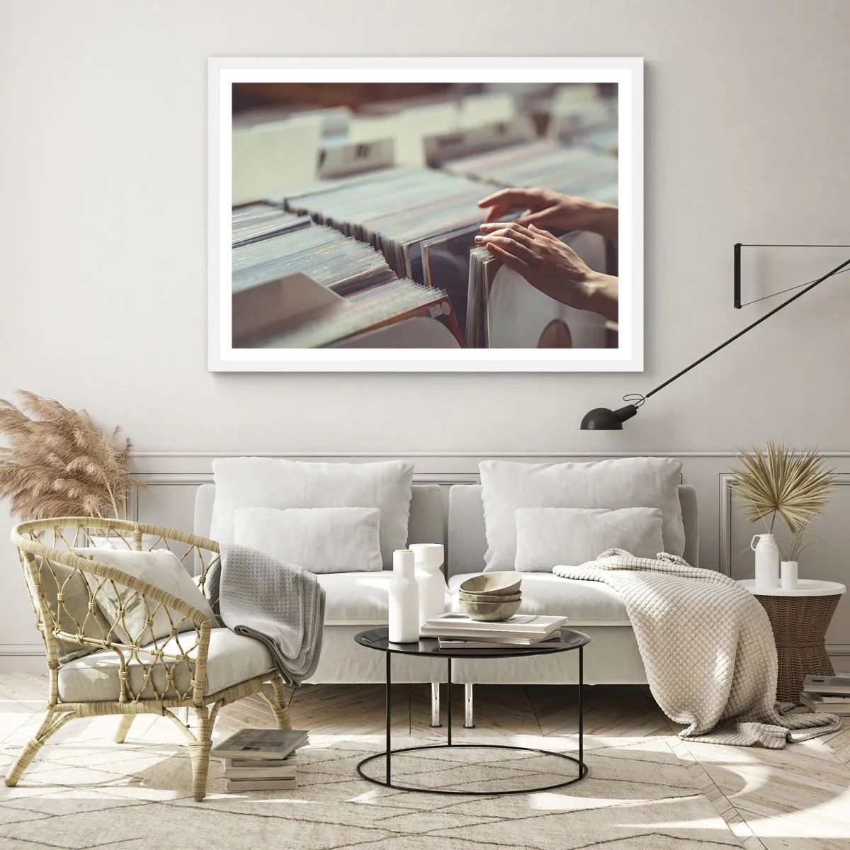 Poster in einem weißen Rahmen - Auf der Suche nach Emotionen - 40x30 cm