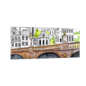 Glasbild - Bild auf glas - Die Stadt ist gemalt - 100x40 cm