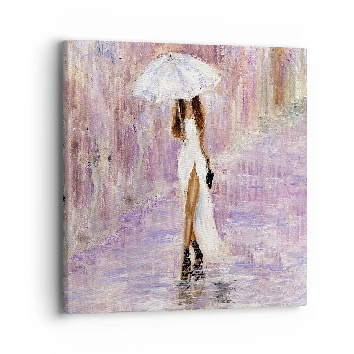 Bild auf Leinwand - Leinwandbild - Im lila Regen - 40x40 cm