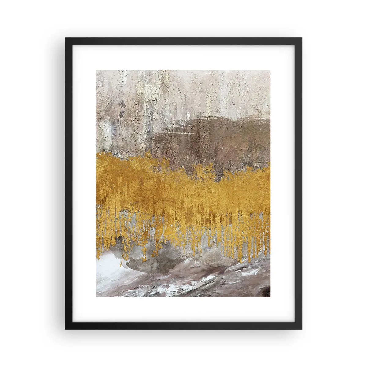 Poster in einem schwarzem Rahmen - Goldene Explosion - 40x50 cm