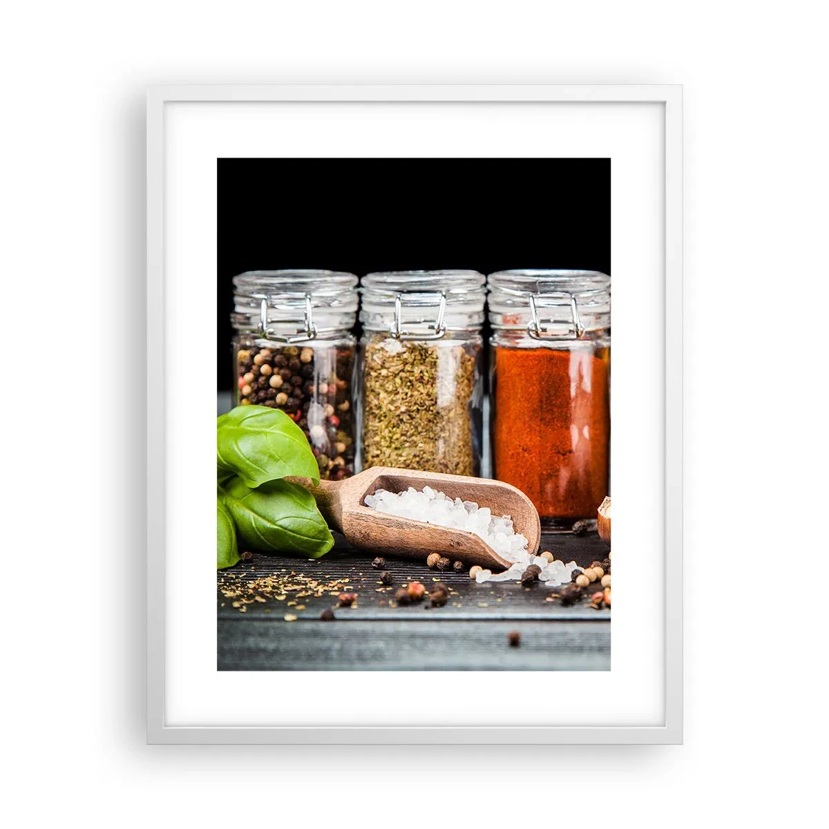 Poster in einem weißen Rahmen - Für einen Geschmack des Lebens - 40x50 cm