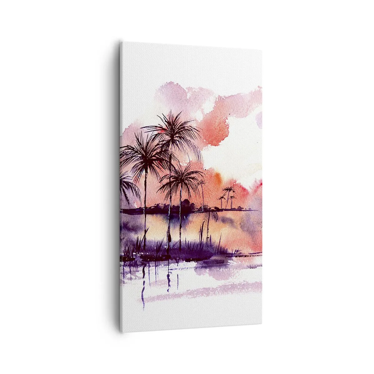 Bild auf Leinwand - Leinwandbild - Die Ruhe der Tropen in Rot - 55x100 cm