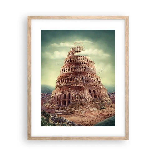 Poster in einem Rahmen aus heller Eiche - Turm von Babylon - 40x50 cm