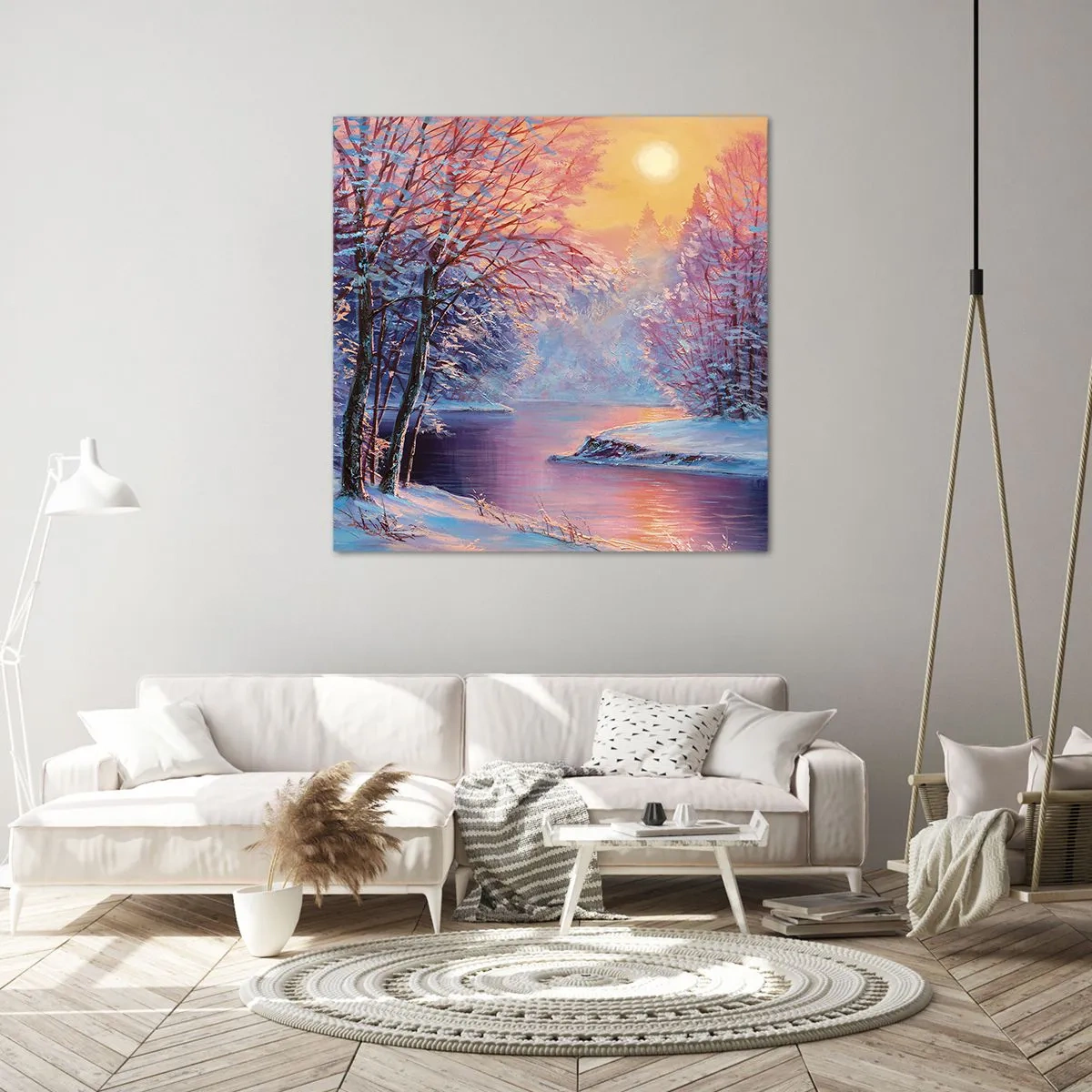 Bild auf Leinwand - Leinwandbild - Die Farben des Winters - 70x70 cm