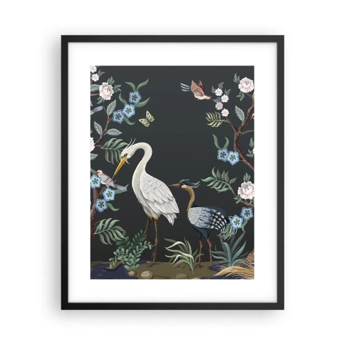 Poster in einem schwarzem Rahmen - Vogelparade - 40x50 cm