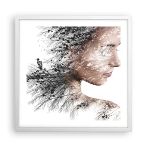 Poster in einem weißen Rahmen - Der Geist des Waldes - 50x50 cm