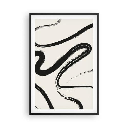 Poster in einem schwarzem Rahmen - Schwarz-Weiß-Laune - 61x91 cm